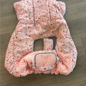Pink Unicorn Baby Car Seat Cover